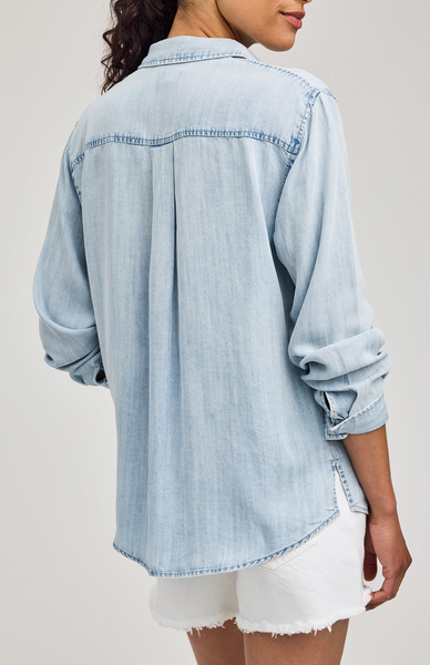 Gentle Fawn Ozzy Tencel L/S Button Up Top in Light Blue