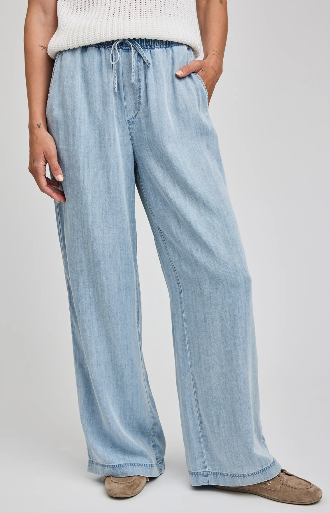 Gentle Fawn Camille Tencel Pant in Light Blue