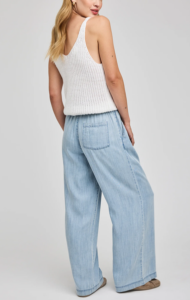 Gentle Fawn Camille Tencel Pant in Light Blue