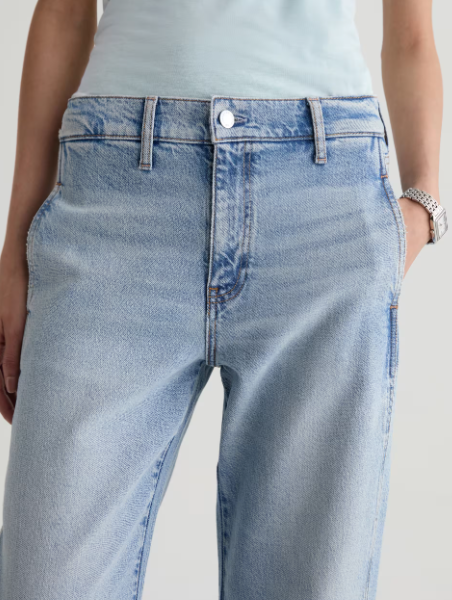 AG Mercer Cuffed High Rise Barrel Jean in Highway 29