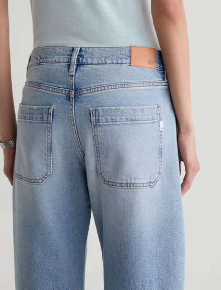AG Mercer Cuffed High Rise Barrel Jean in Highway 29