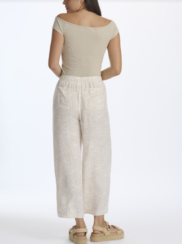 Splendid Angie Stamp Palazzo Pant in Light Fawn Stamp Print