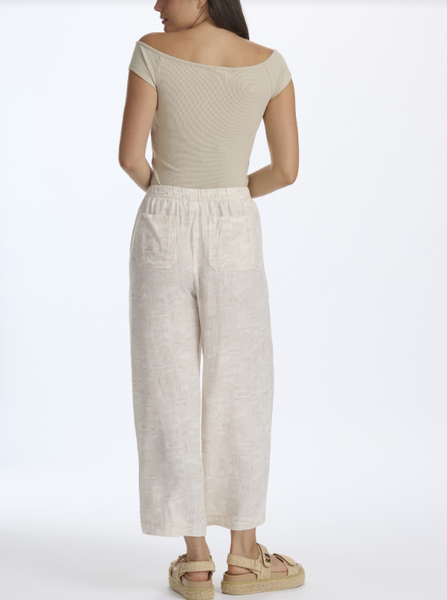 Splendid Angie Stamp Palazzo Pant in Light Fawn Stamp Print