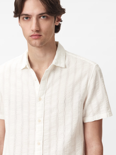 John Varvatos CARSON S/S Front Placket Shirt in White
