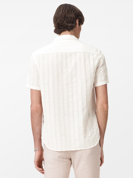John Varvatos CARSON S/S Front Placket Shirt in White