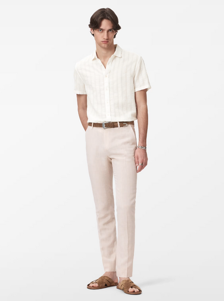 John Varvatos CARSON S/S Front Placket Shirt in White