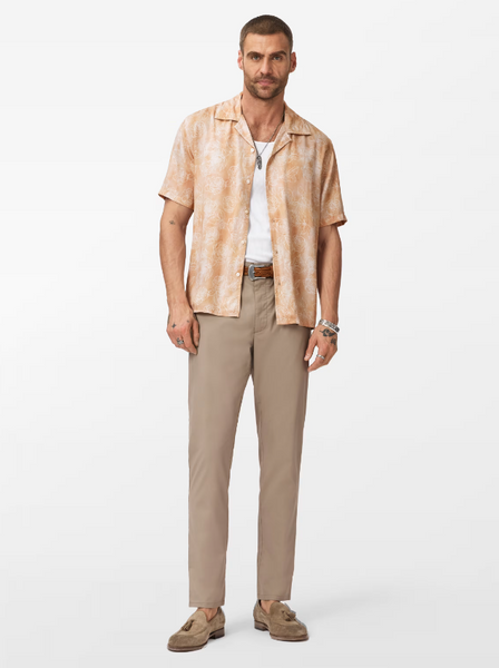 John Varvatos DAN SS Camp Shirt in Faded Twine
