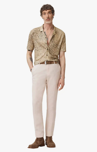 John Varvatos S/S Camp Collar Shirt in Leopard Degrad