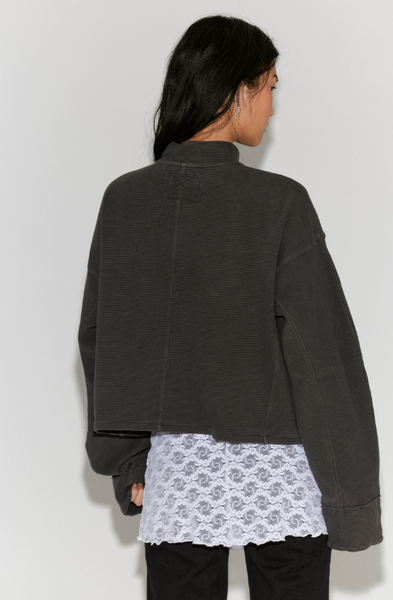 Free People Celeste Quarter Zip in Black