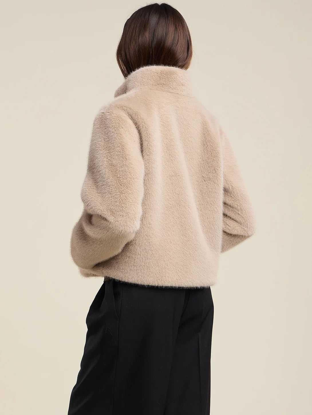 Velvet Sheena Lux Fur Jacket in Beige