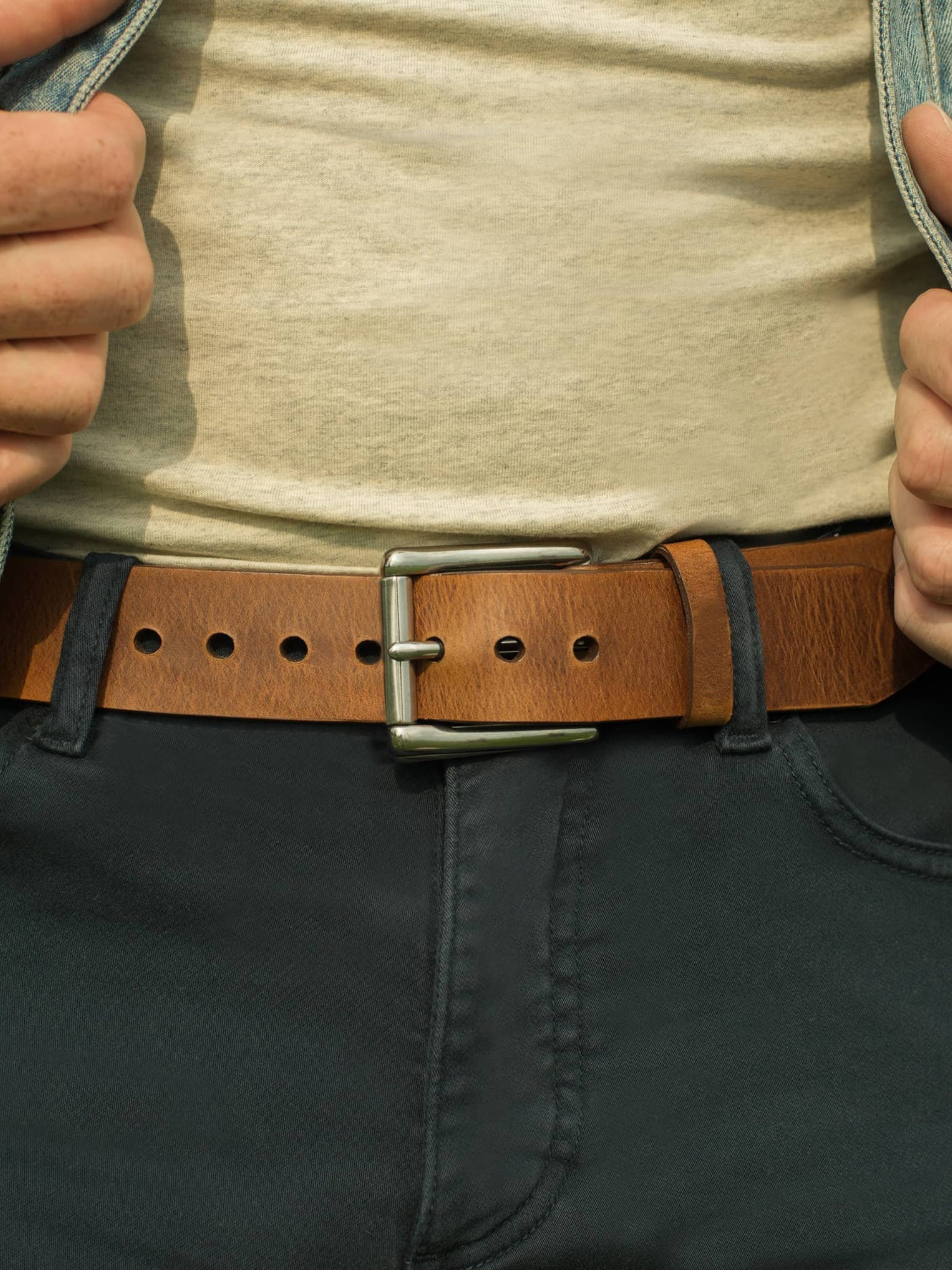 Brave Classic belt in Brandy with silver buckle