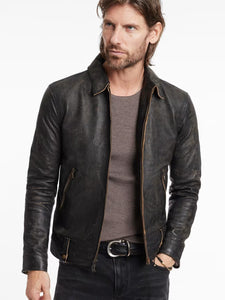 John Varvatos Sorcha Tarnished Heritage Leather Jacket - Brown Sugar