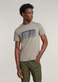 G-STAR STACKED OLD SKOOL LOGO R T - Elephant Skin