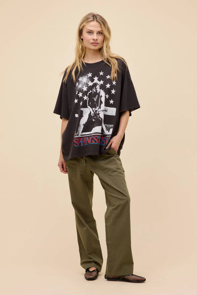 Daydreamer Bruce Springsteen Rockin America Merch Tee in Reactive Black