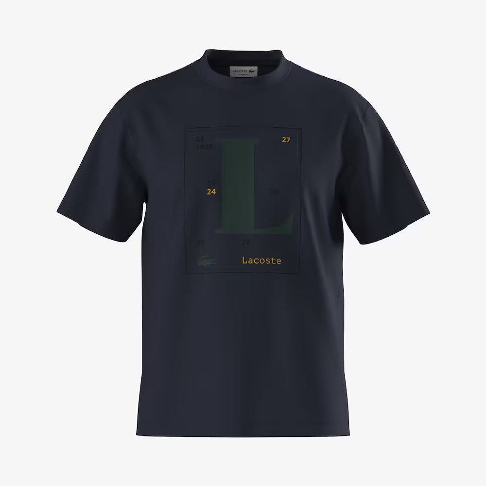 Lacoste Classic Fit Printed Jersey T-shirt - Dark Navy Blue