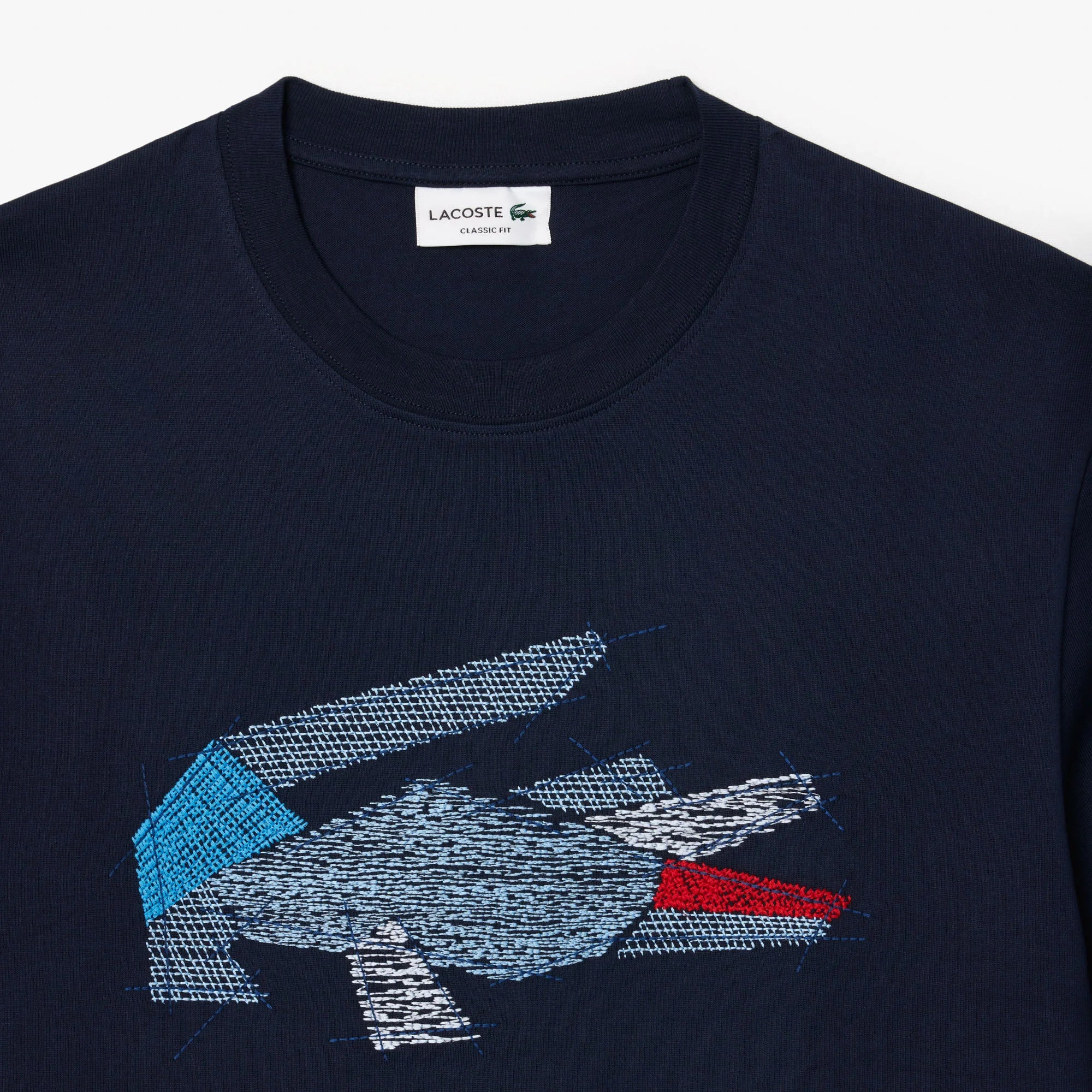 Lacoste Logo Classic Fit Cotton Jersey T-Shirt - Navy Blue