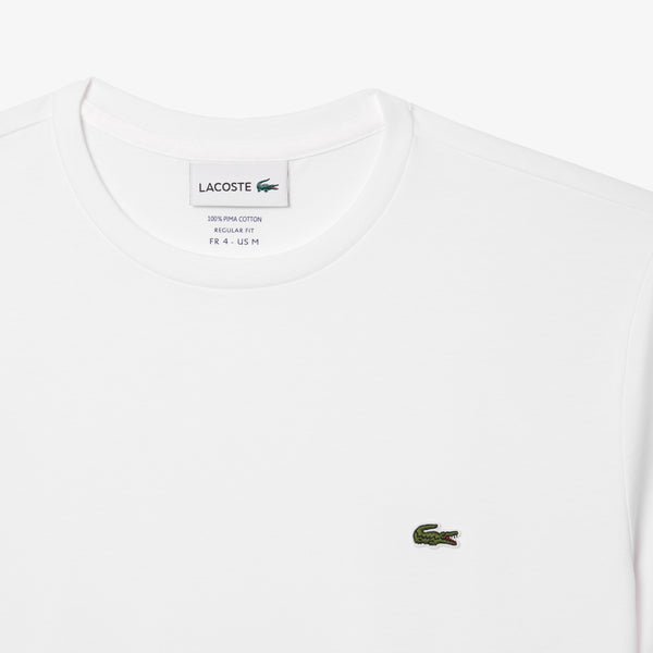 Lacoste Men's Crew Neck Pima Cotton T-Shirt - White