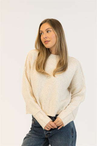 Lyla & Luxe Timmy Crewneck Pullover in Champagne