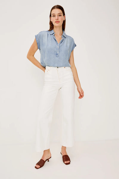 Rails Tuscany Tencel Denim Top in Washed Blue