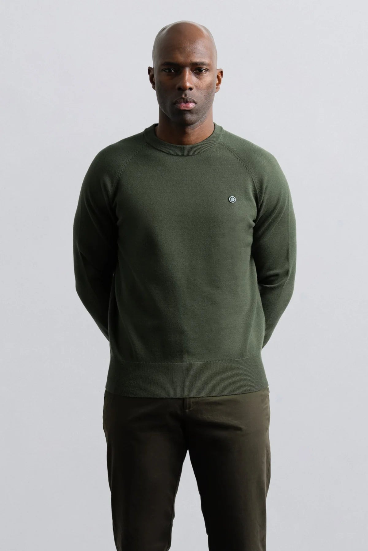 Champlain Midweight Knit Sweater in Olive