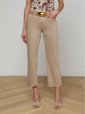 L’AGENCE Wanda Hi Rise Crop Wide Leg in Biscuit