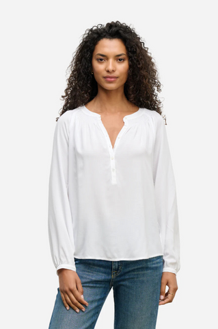 Velvet Aurelia Rayon Chalis Top in White