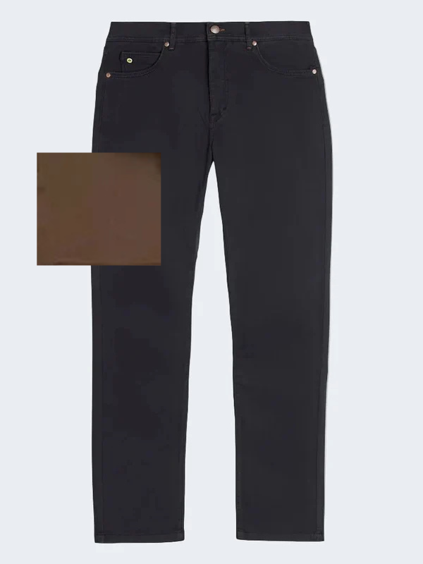 SAND 4-way Stretch Straight Sueded Pant in Dark Brown