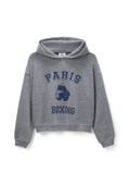 Sunny Somewhere Paris Boxing Classic Hoodie in Heather Grey