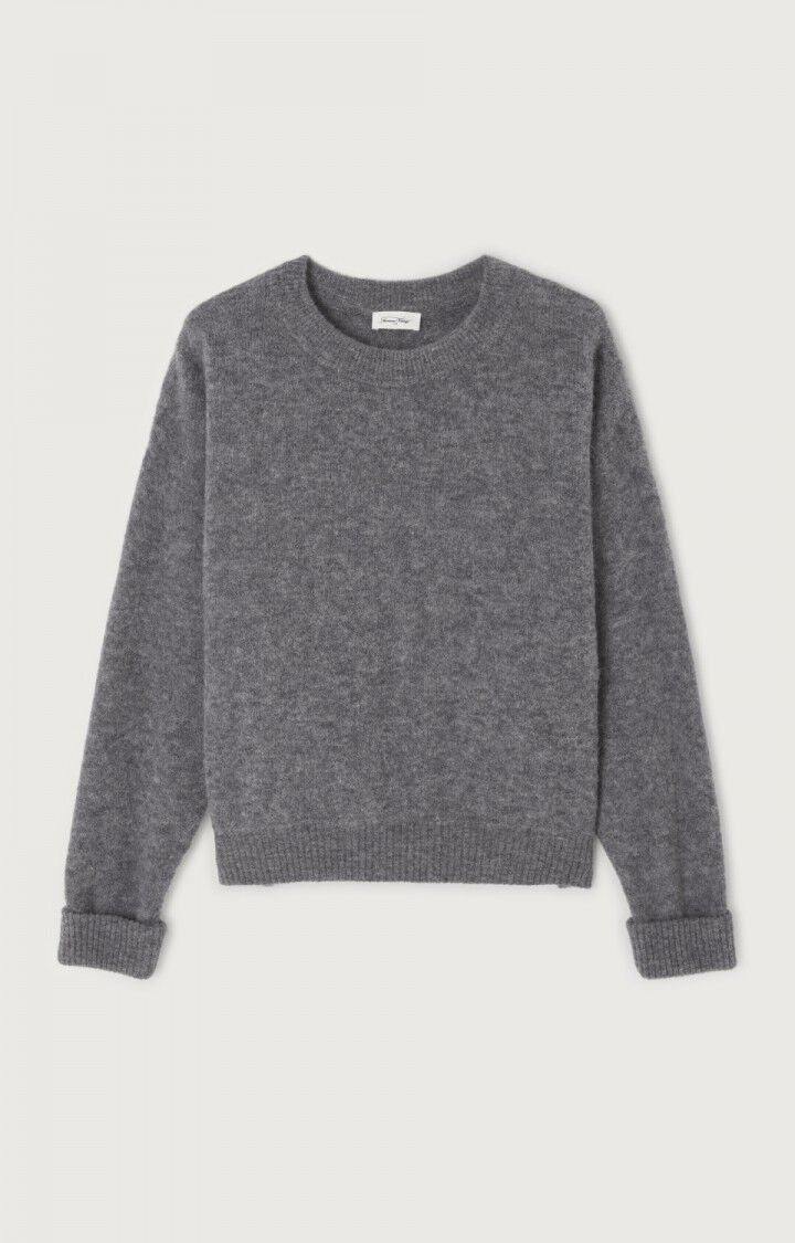 American Vintage VITOW Crewneck Sweater in Melange Steel