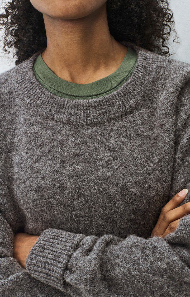 American Vintage VITOW Crewneck Sweater in Melange Steel