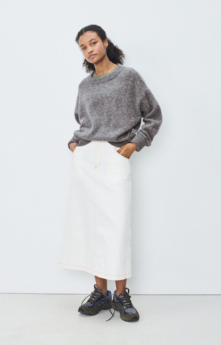 American Vintage VITOW Crewneck Sweater in Melange Steel