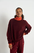 American Vintage VITOW Crewneck Sweater in Dark Red Melange