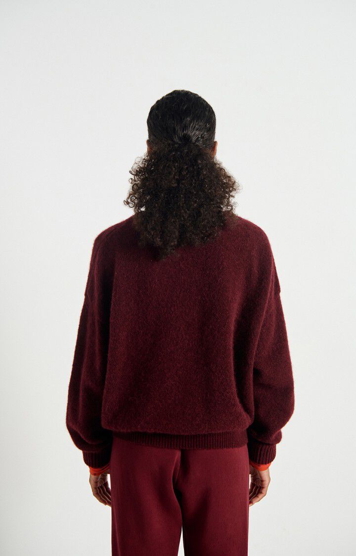 American Vintage VITOW Crewneck Sweater in Dark Red Melange