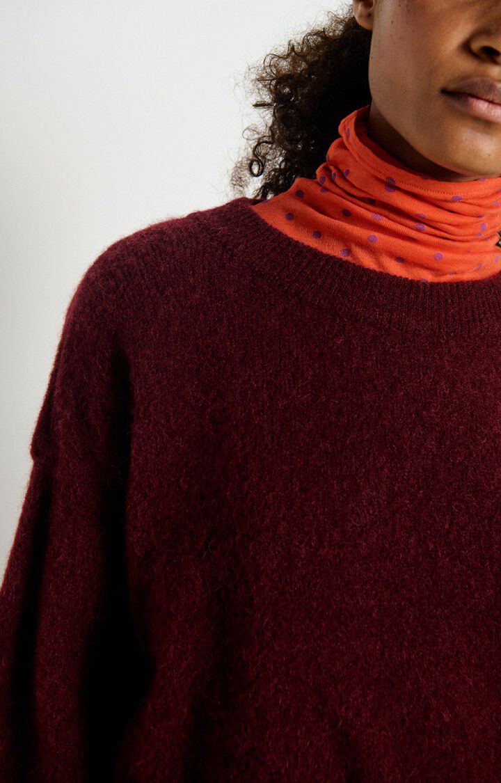 American Vintage VITOW Crewneck Sweater in Dark Red Melange