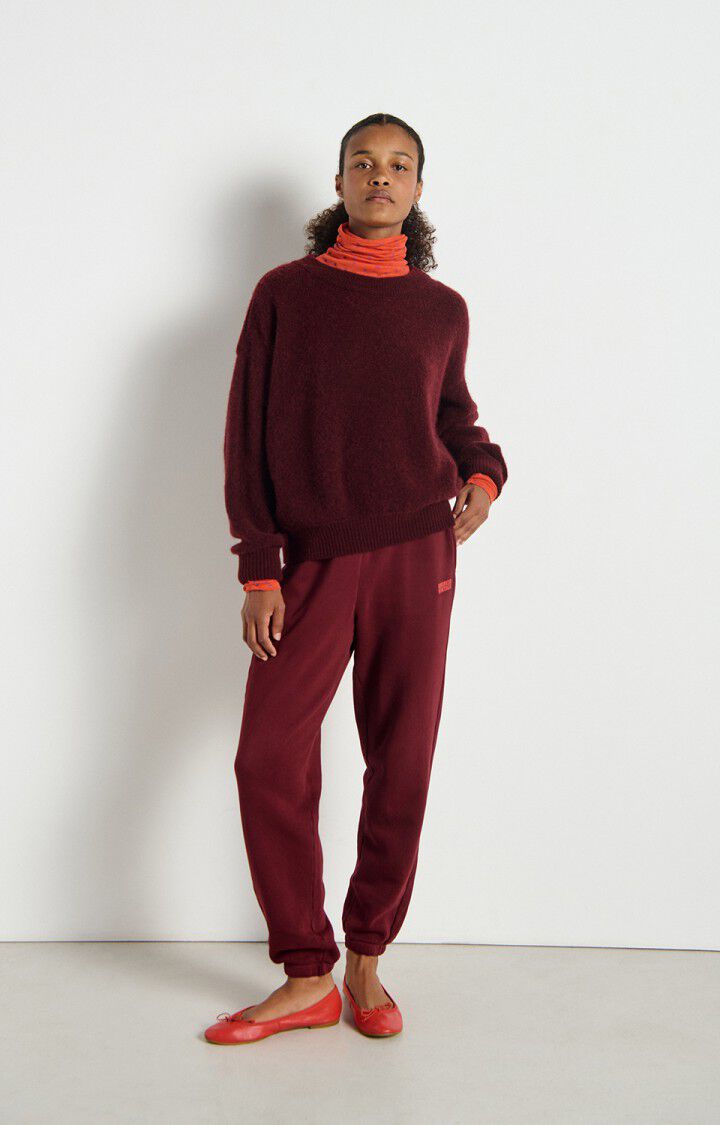 American Vintage VITOW Crewneck Sweater in Dark Red Melange
