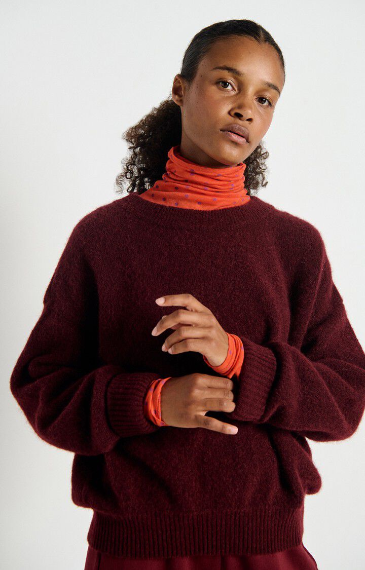 American Vintage VITOW Crewneck Sweater in Dark Red Melange
