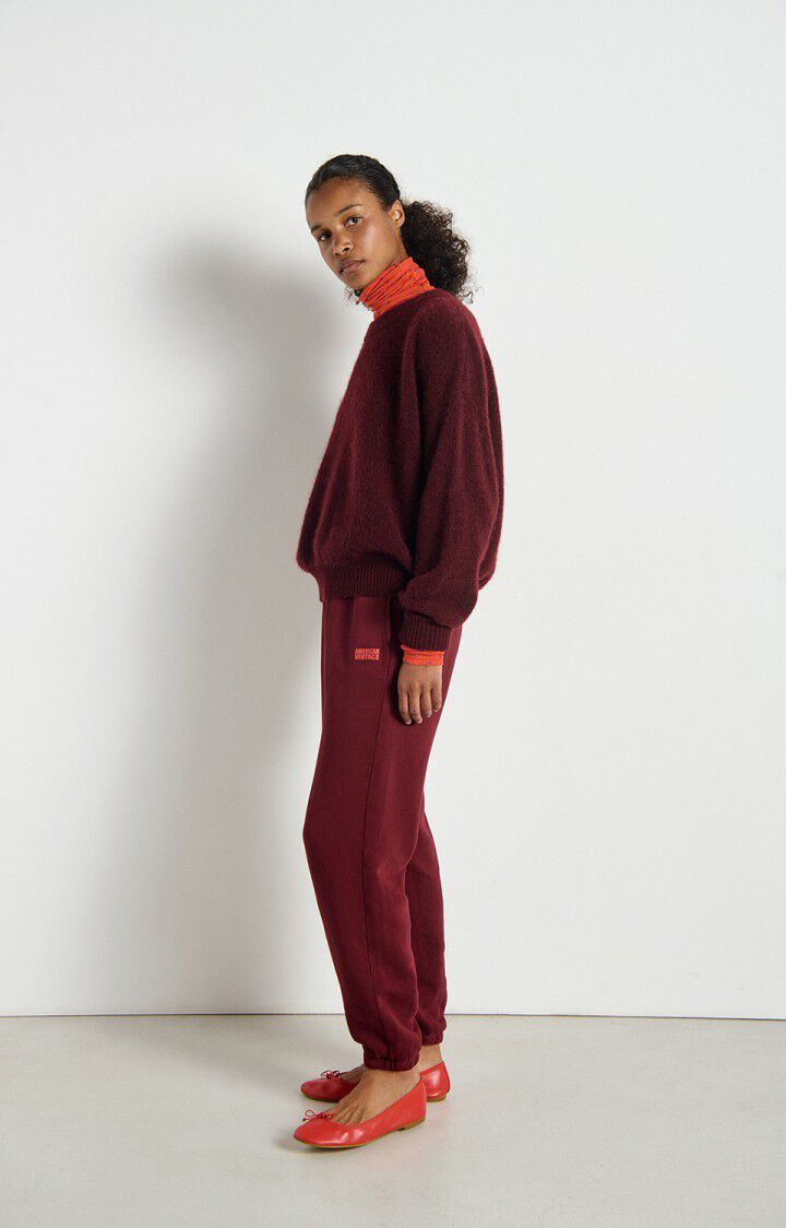 American Vintage VITOW Crewneck Sweater in Dark Red Melange