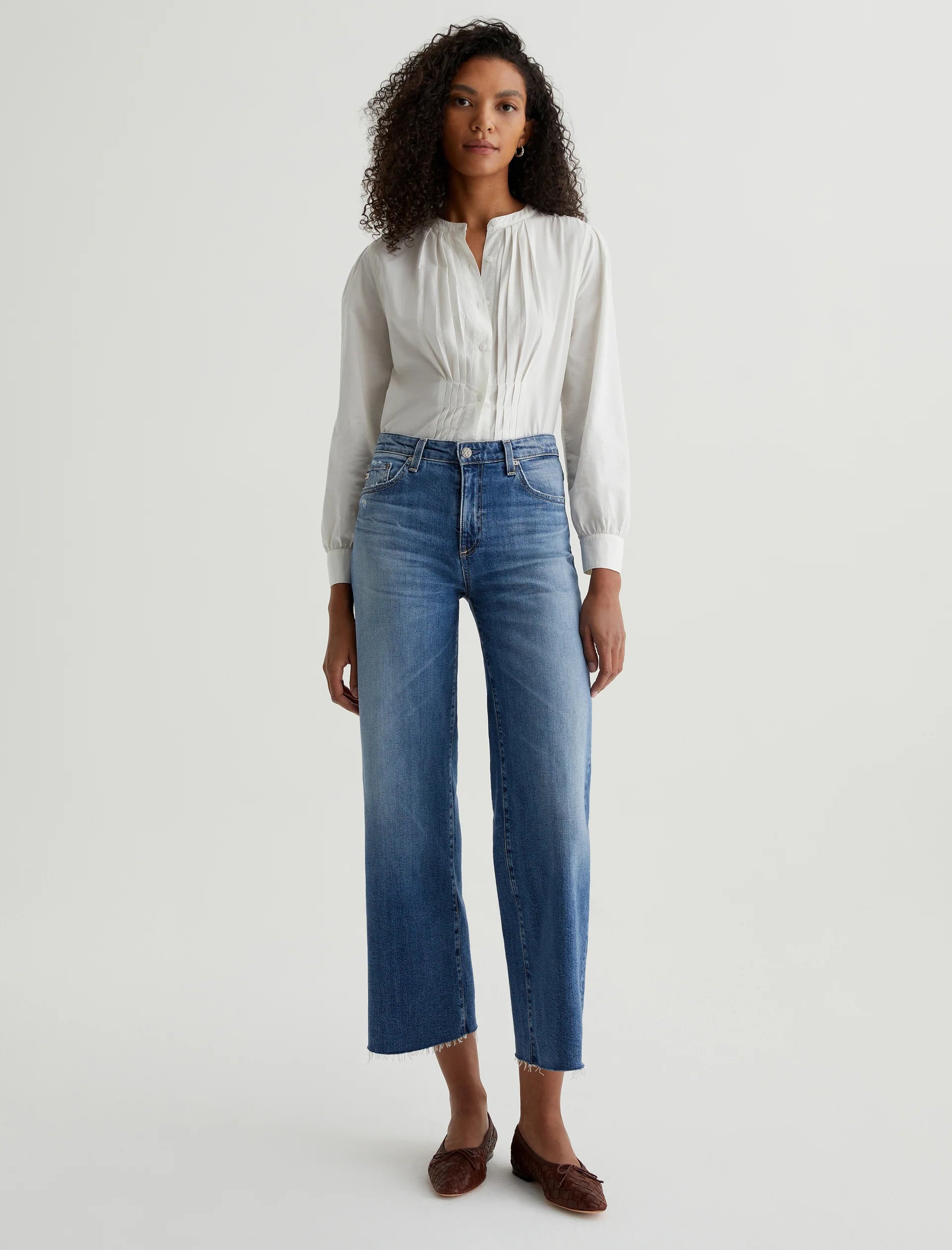 AG Saige Hi Rise Wide Leg Crop Jean 16 Years Postcard