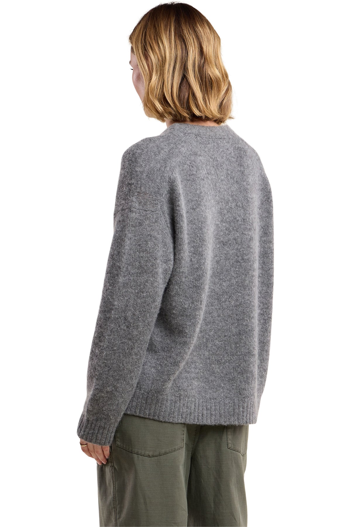 Velvet Lea Cozy Cashmere Blend Cardigan in Medium Heather Grey
