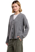 Velvet Lea Cozy Cashmere Blend Cardigan in Medium Heather Grey