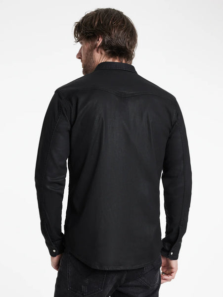 John Varvatos MARSHALL Western Shirt - Black Coated