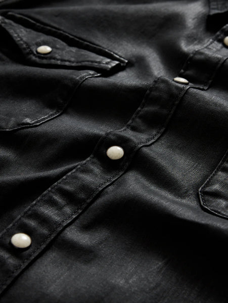 John Varvatos MARSHALL Western Shirt - Black Coated