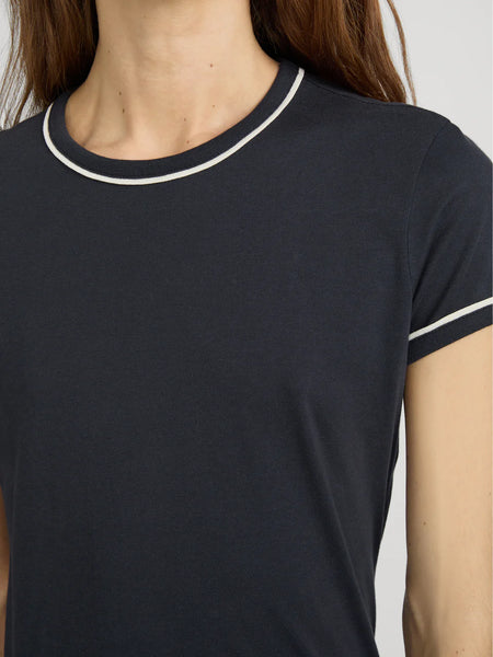 FRAME The Ringer Baby Tee in Navy Multi