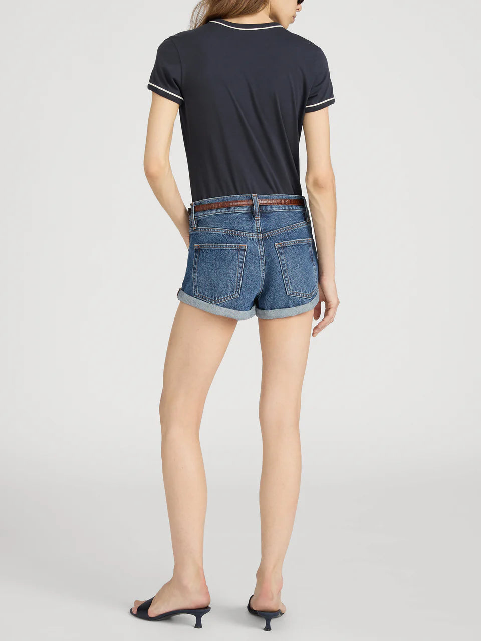 FRAME The Ringer Baby Tee in Navy Multi