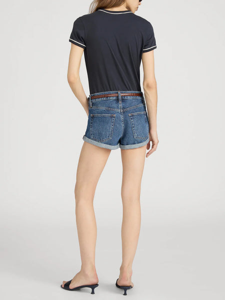 FRAME The Ringer Baby Tee in Navy Multi