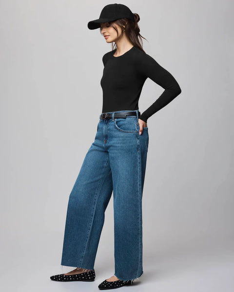 Splendid Long Sleeve Bamboo Tee in Black