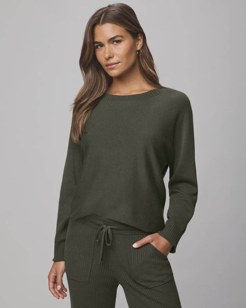 Splendid Georgie Pullover Sweater in Green Spruce