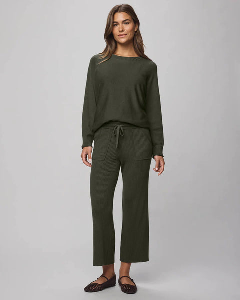 Splendid Georgie Pullover Sweater in Green Spruce