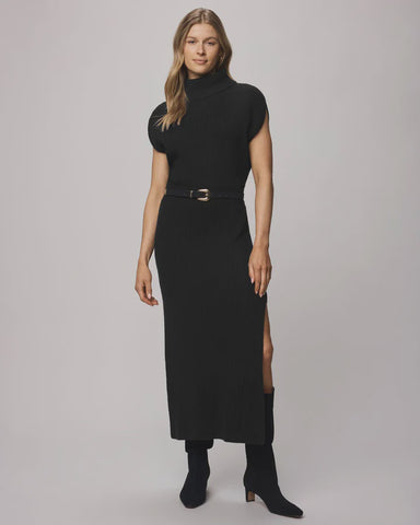 Splendid Marigold Sweater Dress in Blak