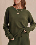 Splendid Tori Cashmere Crewneck Sweater in Pine